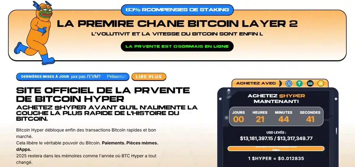 Bitcoin Hyper prévente avec +13Millions