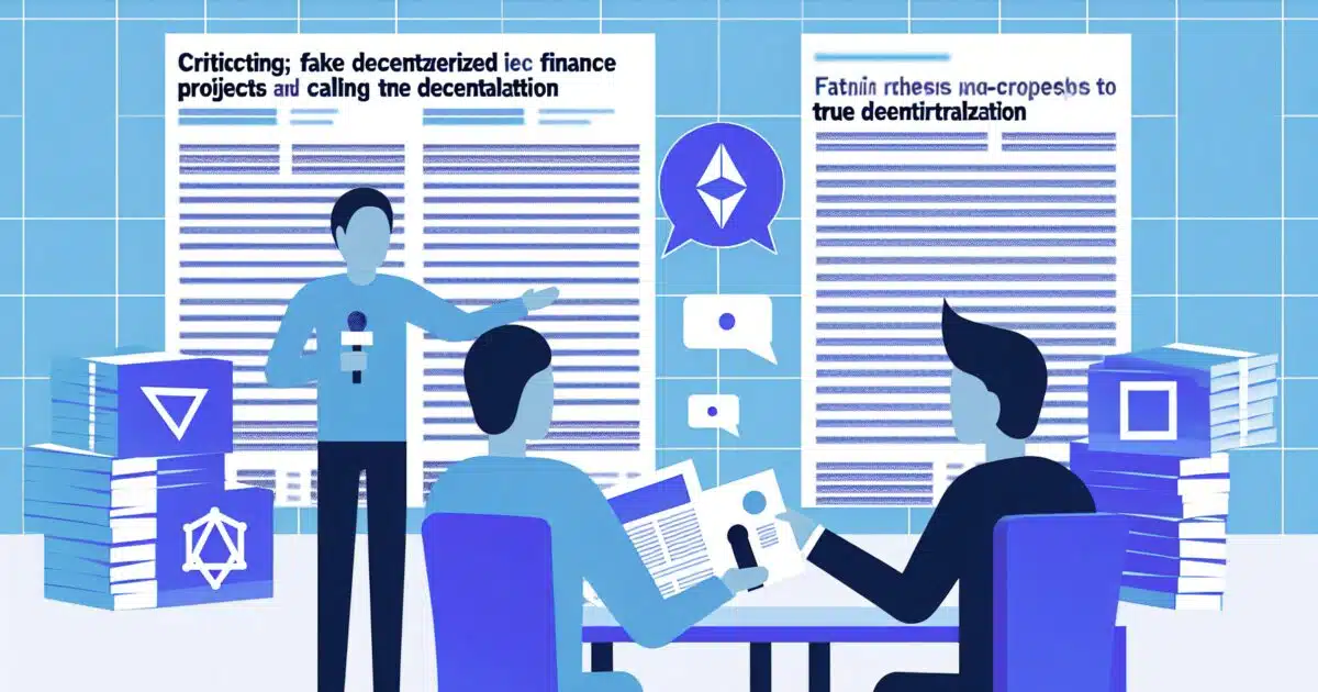 Vitalik Buterin Slams Fake DeFi Projects, Demands Real Decentralization