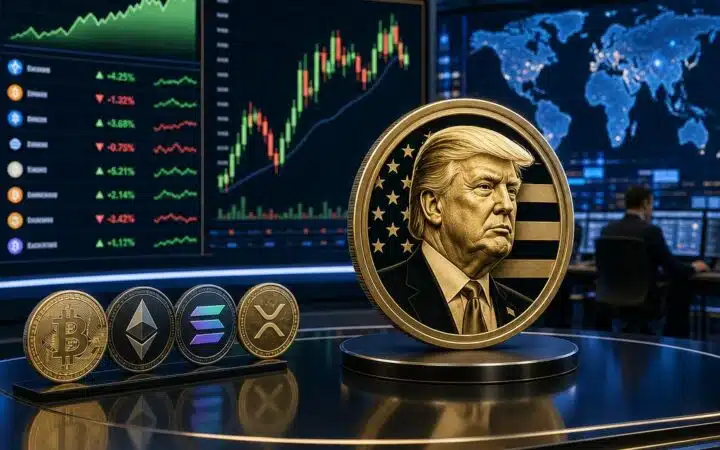 Daily crypto market movers featuring Official Trump